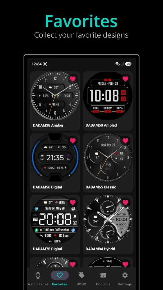 DADAM Watch Faces catalog app — screenshot 2