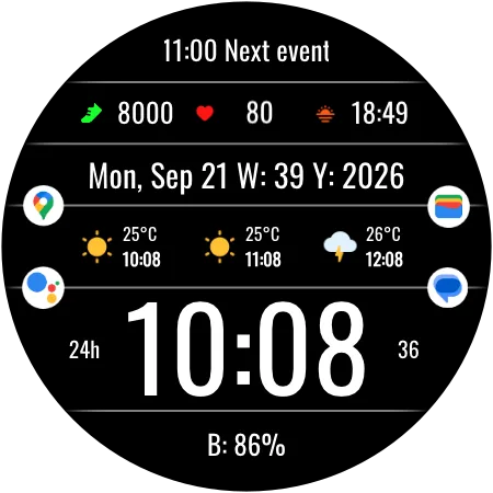 DA138 Digital — Digital Wear OS watch face