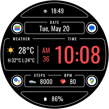 DADAM106 Weather — Weather Wear OS watch face