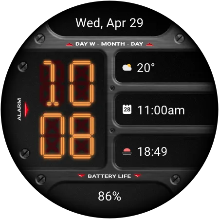 DADAM130 Digital — Digital Wear OS watch face