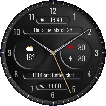 DADAM70 Custom Analog — Custom Analog Wear OS watch face