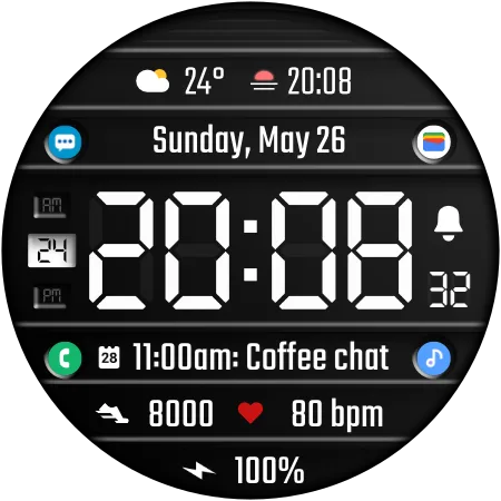 DADAM75 Digital — Digital Wear OS watch face