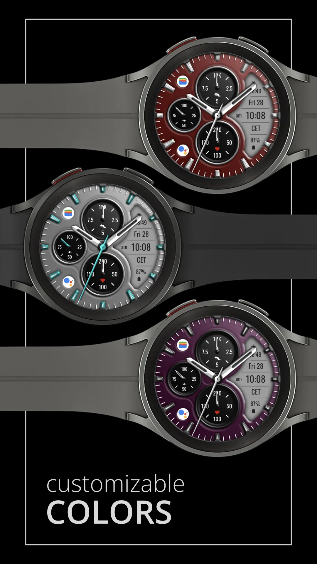 DADAM100 Hybrid — Hybrid Wear OS watch face — screenshot 2