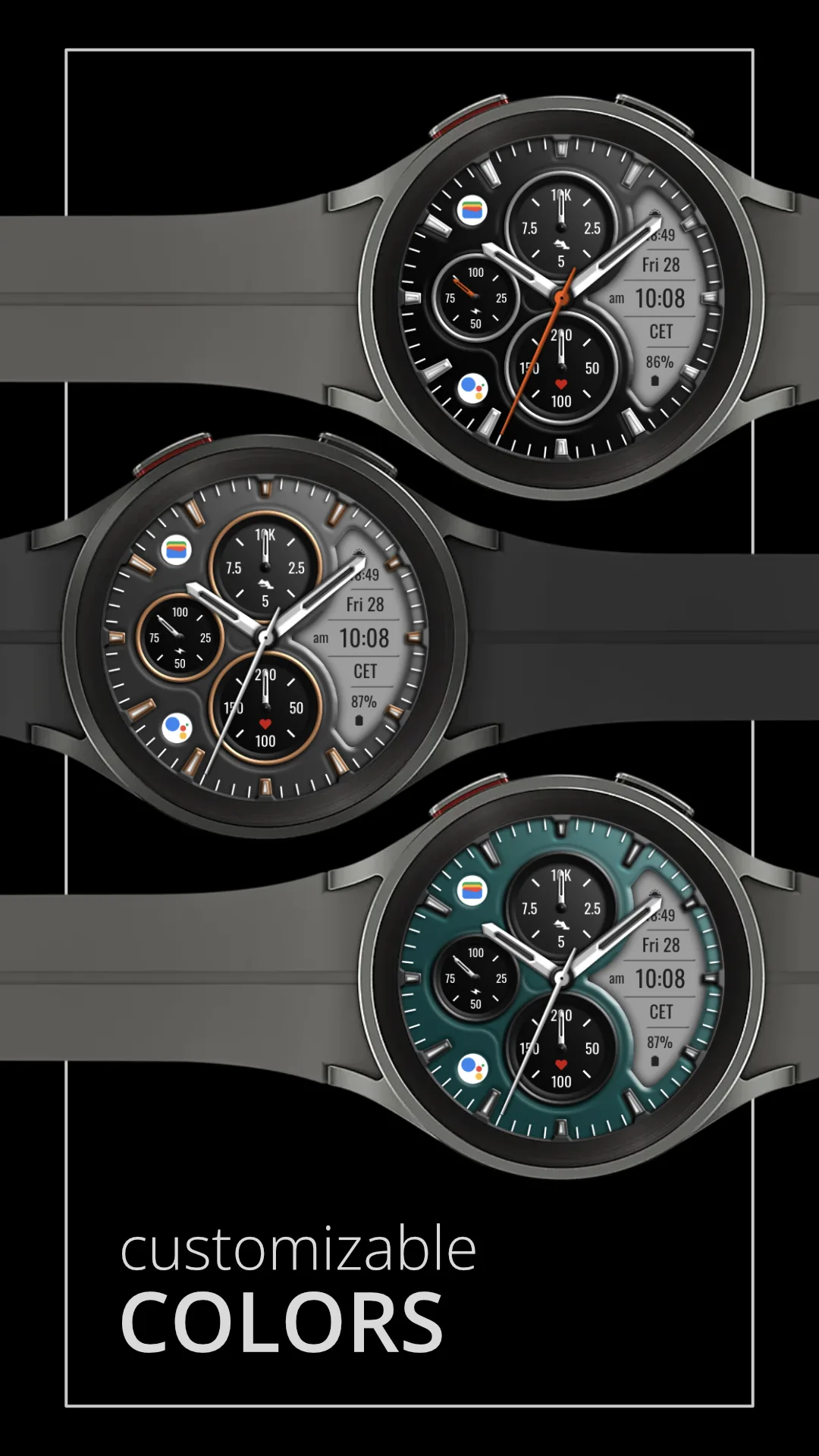 DADAM100 Hybrid — Hybrid Wear OS watch face — screenshot 3