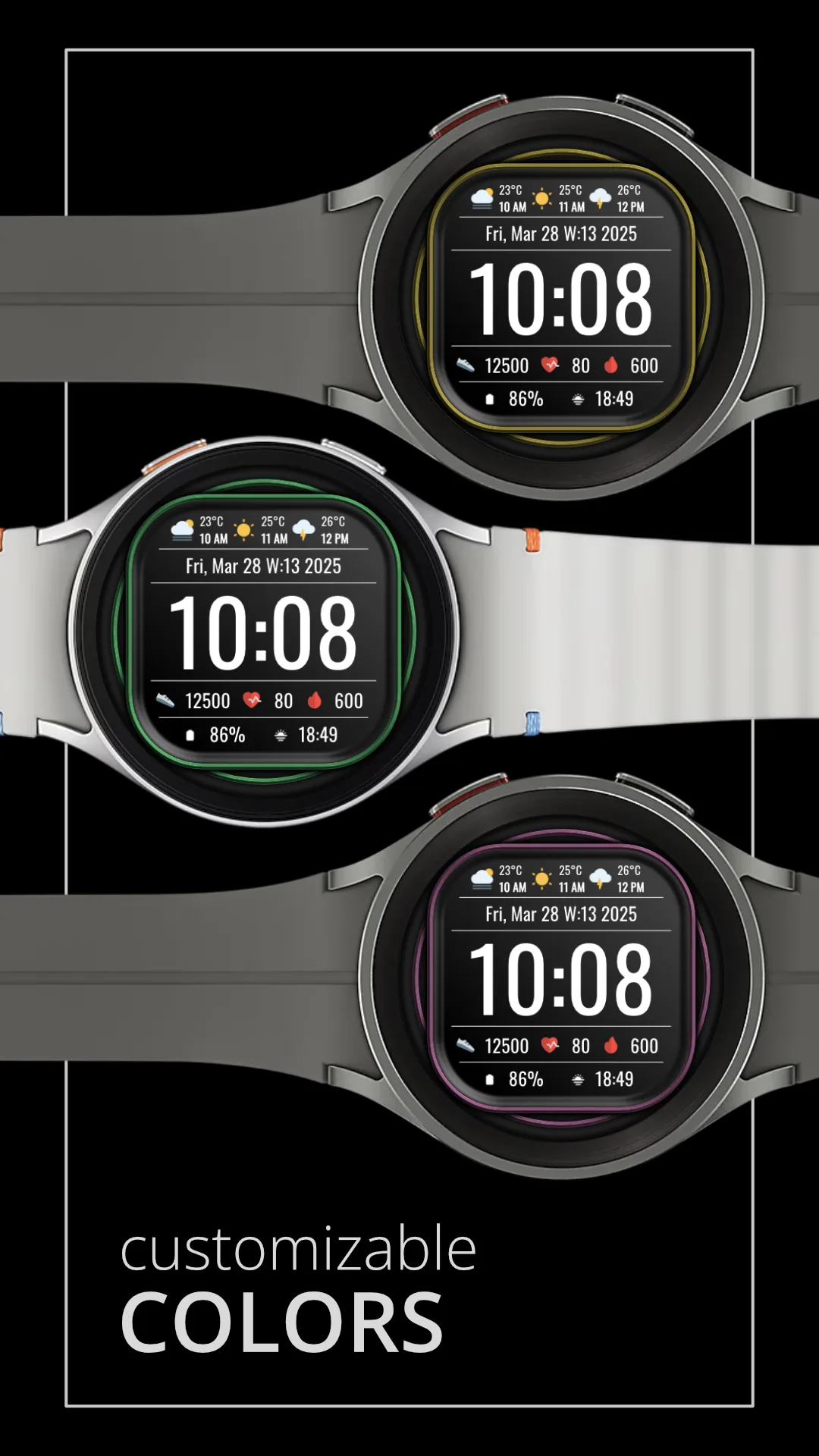 DADAM102 Digital — Digital Wear OS watch face — screenshot 3