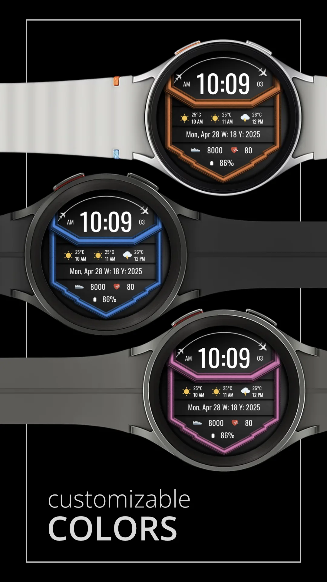 DADAM103 Weather — Weather Wear OS watch face — screenshot 2