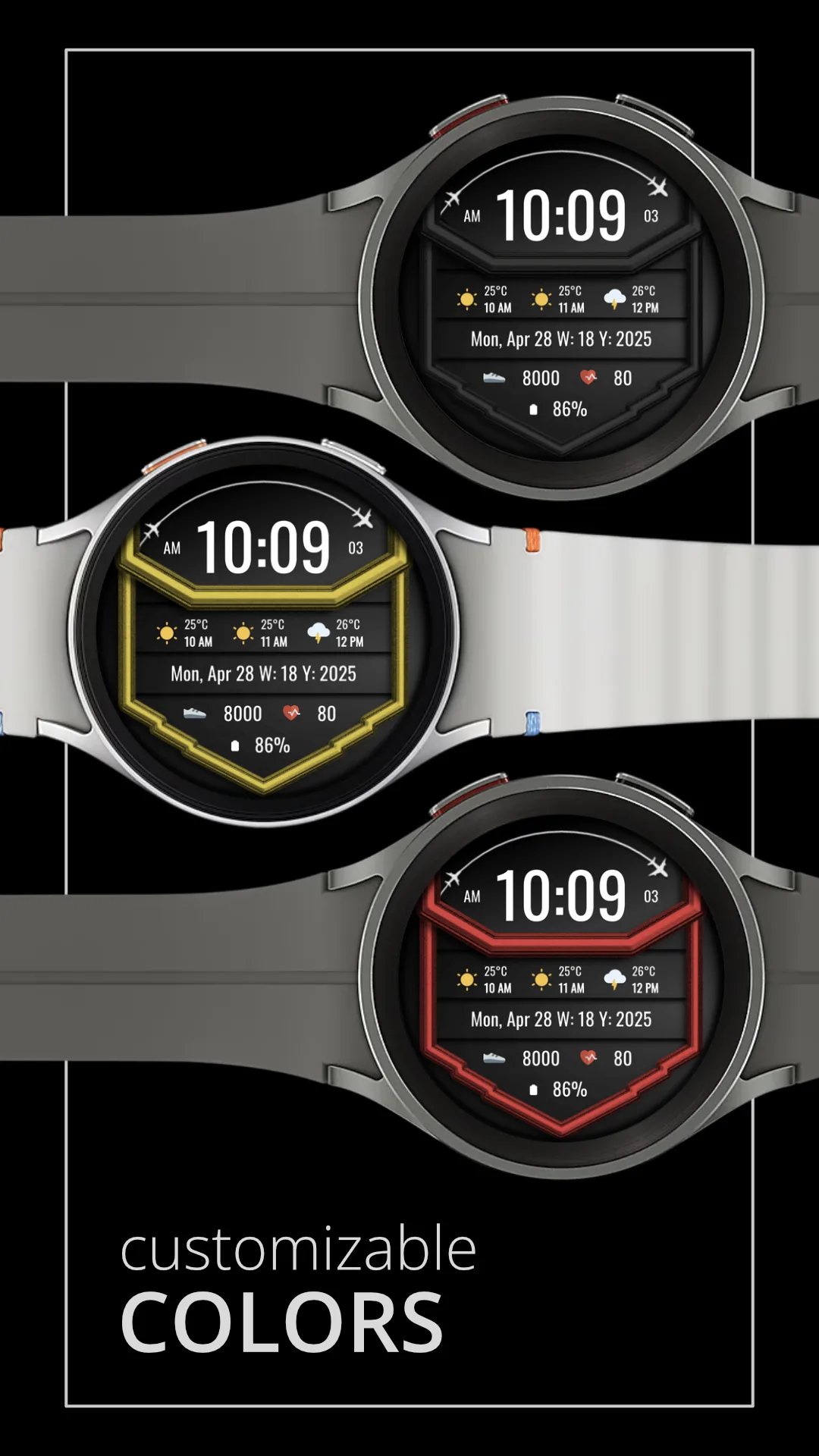 DADAM103 Weather — Weather Wear OS watch face — screenshot 3