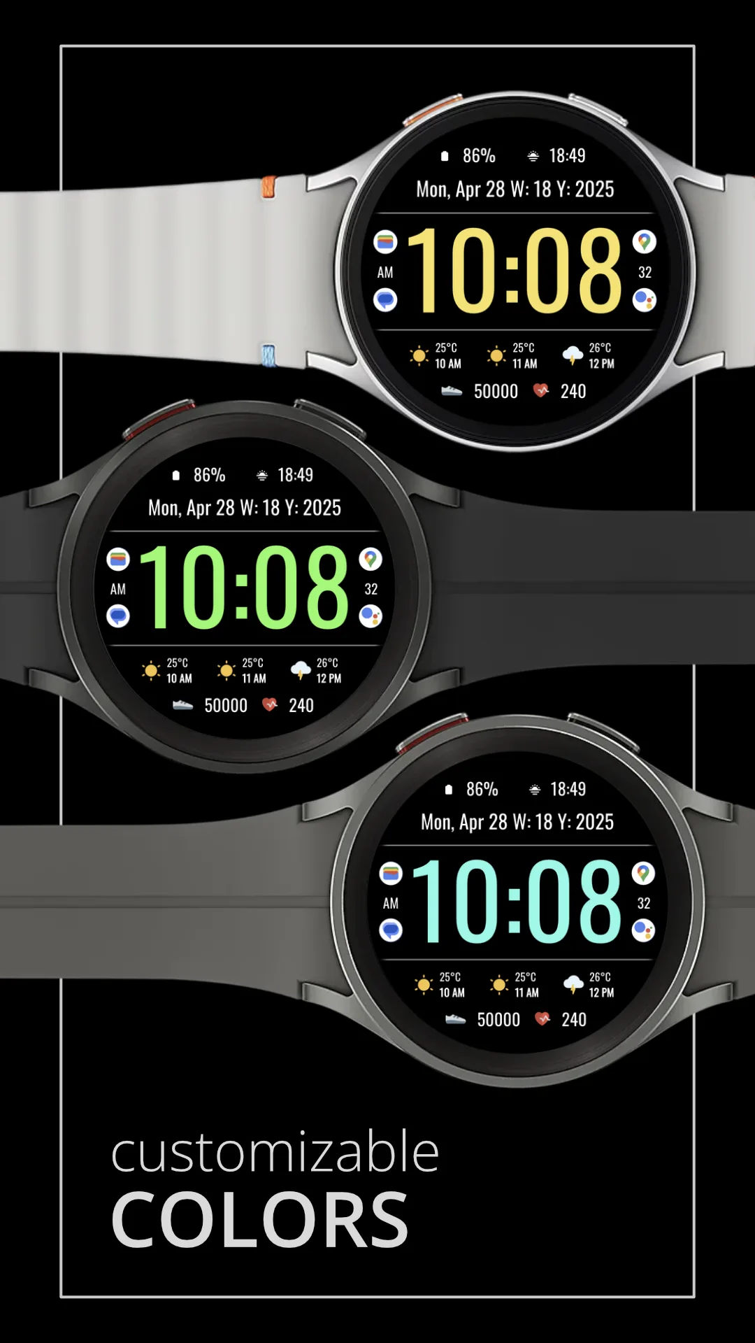 DADAM104 Bold Digi — Bold Digi Wear OS watch face — screenshot 2