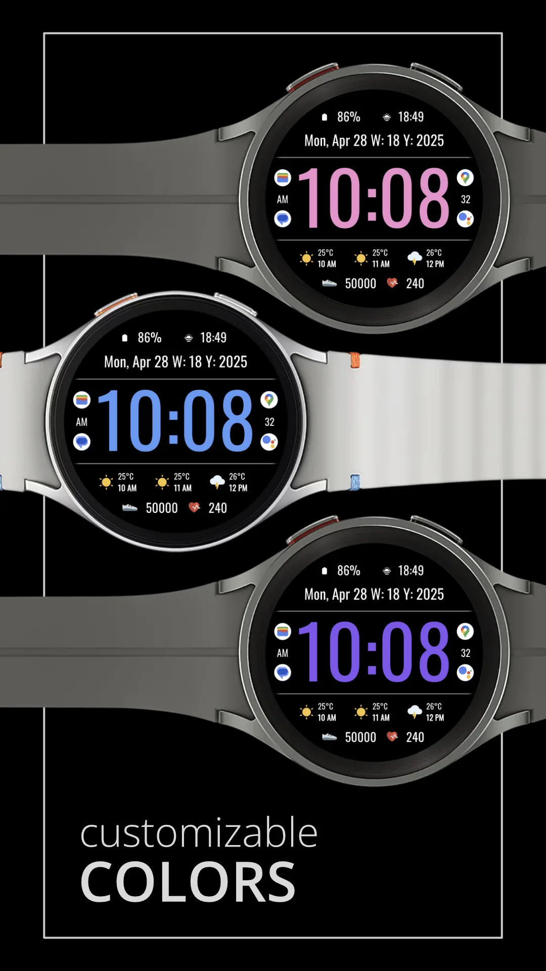 DADAM104 Bold Digi — Bold Digi Wear OS watch face — screenshot 3
