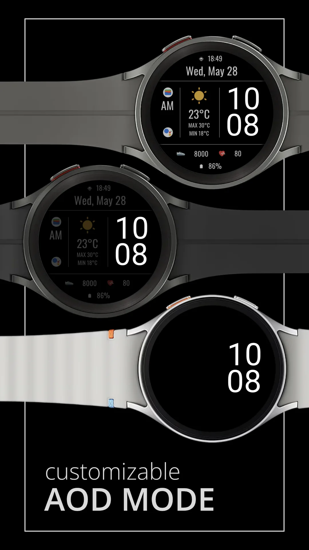 DADAM105 Weather — Weather Wear OS watch face — screenshot 4