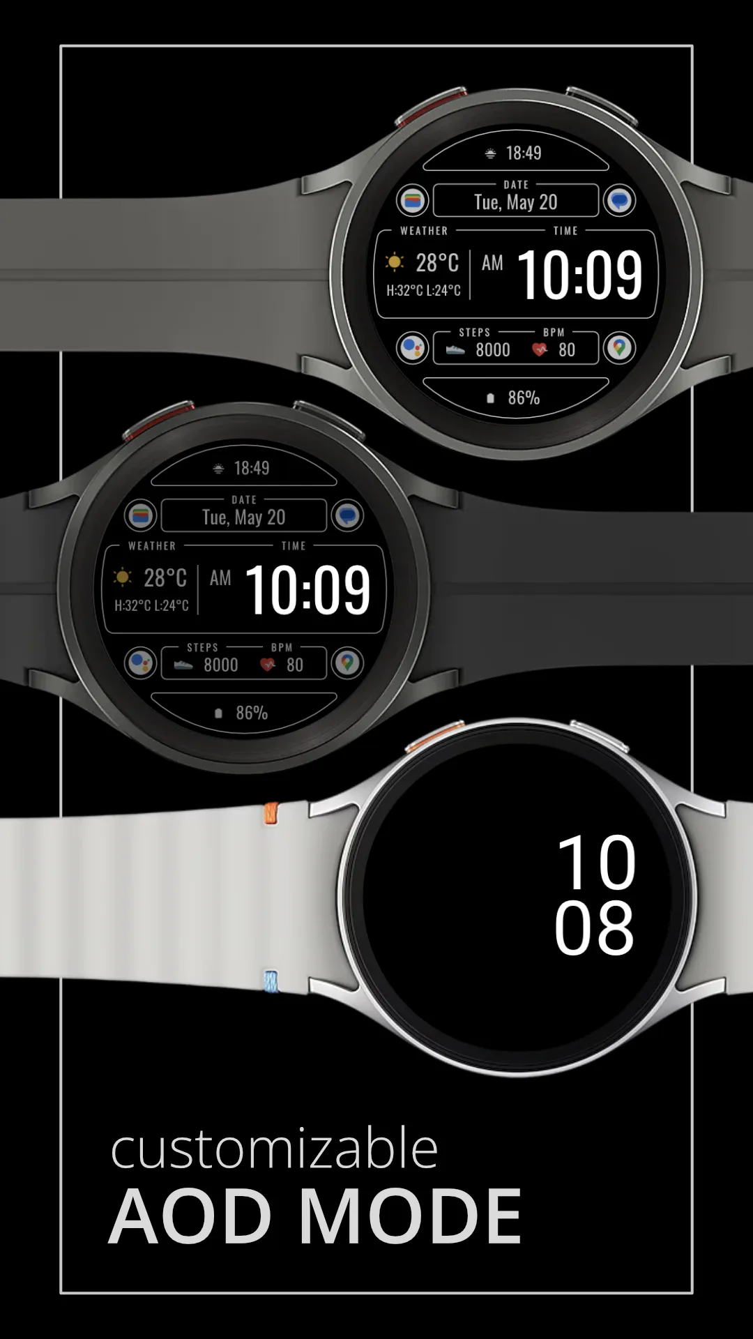 DADAM106 Weather — Weather Wear OS watch face — screenshot 4