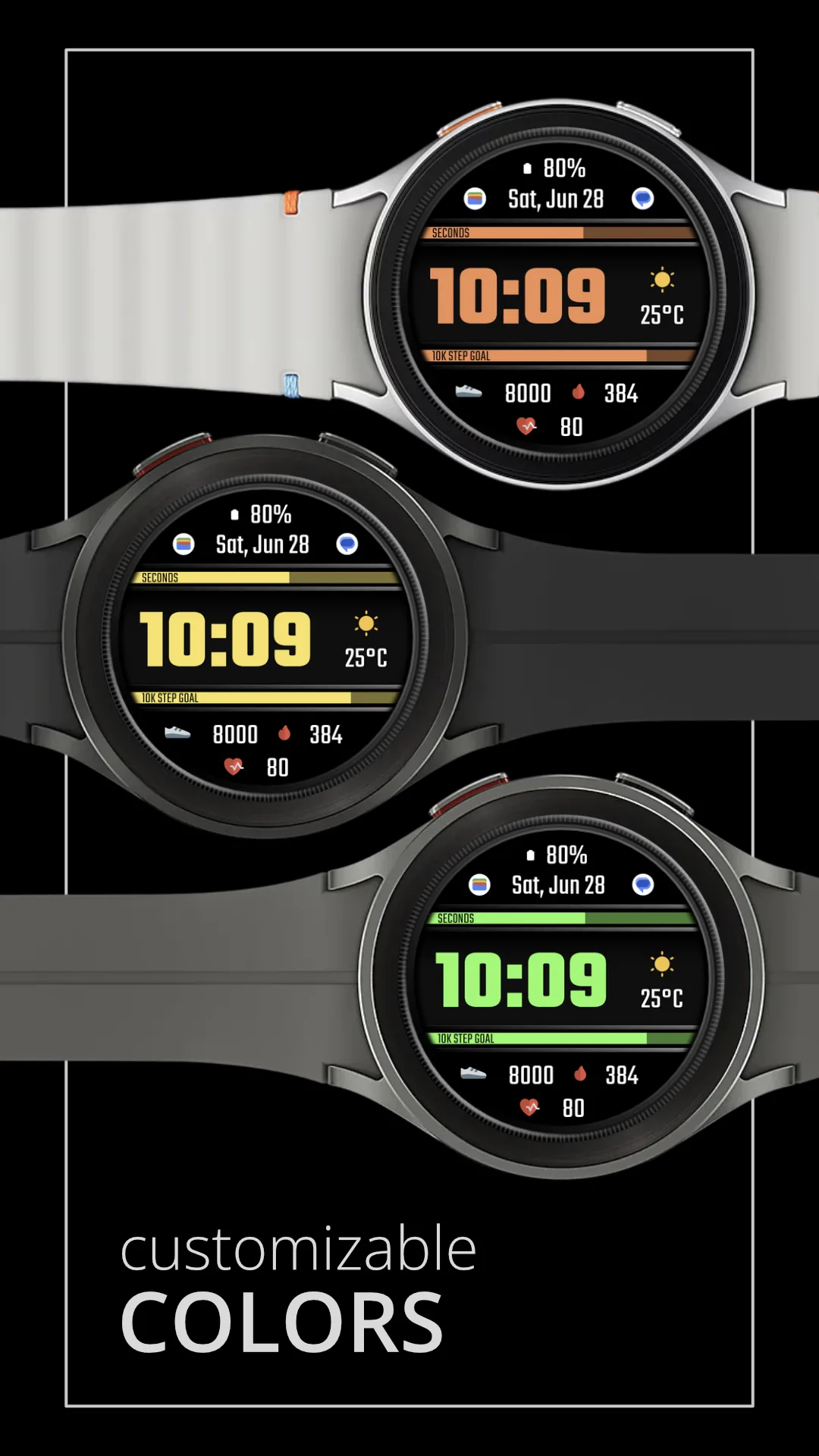 DADAM108 Digital — Digital Wear OS watch face — screenshot 2