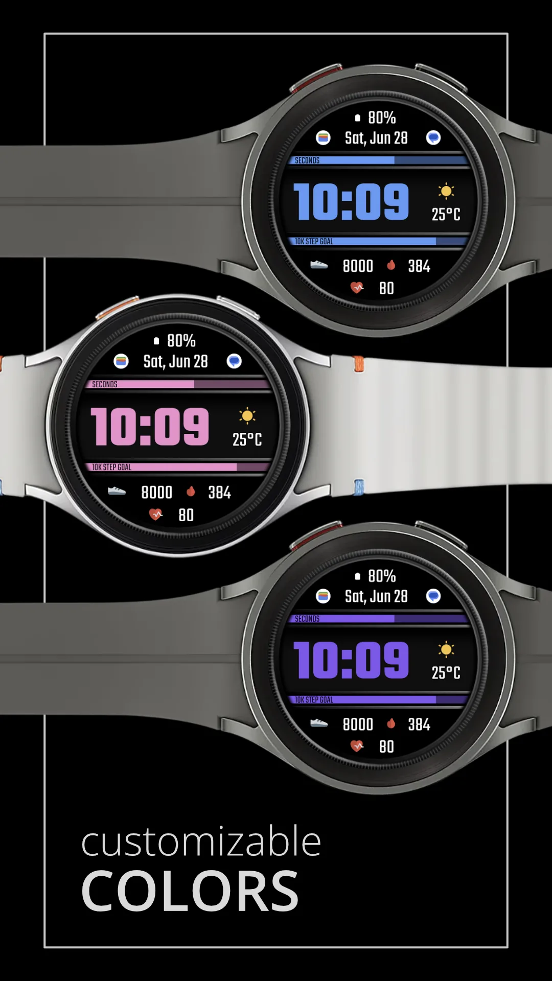 DADAM108 Digital — Digital Wear OS watch face — screenshot 3