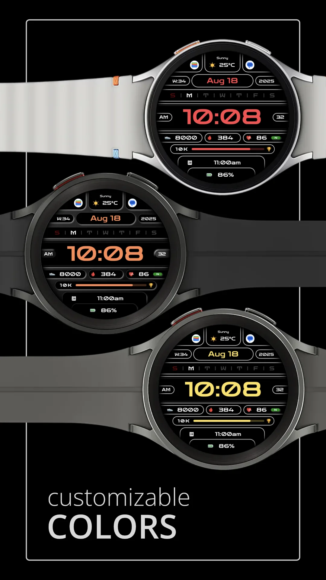 DADAM109 Fitness — Fitness Wear OS watch face — screenshot 2