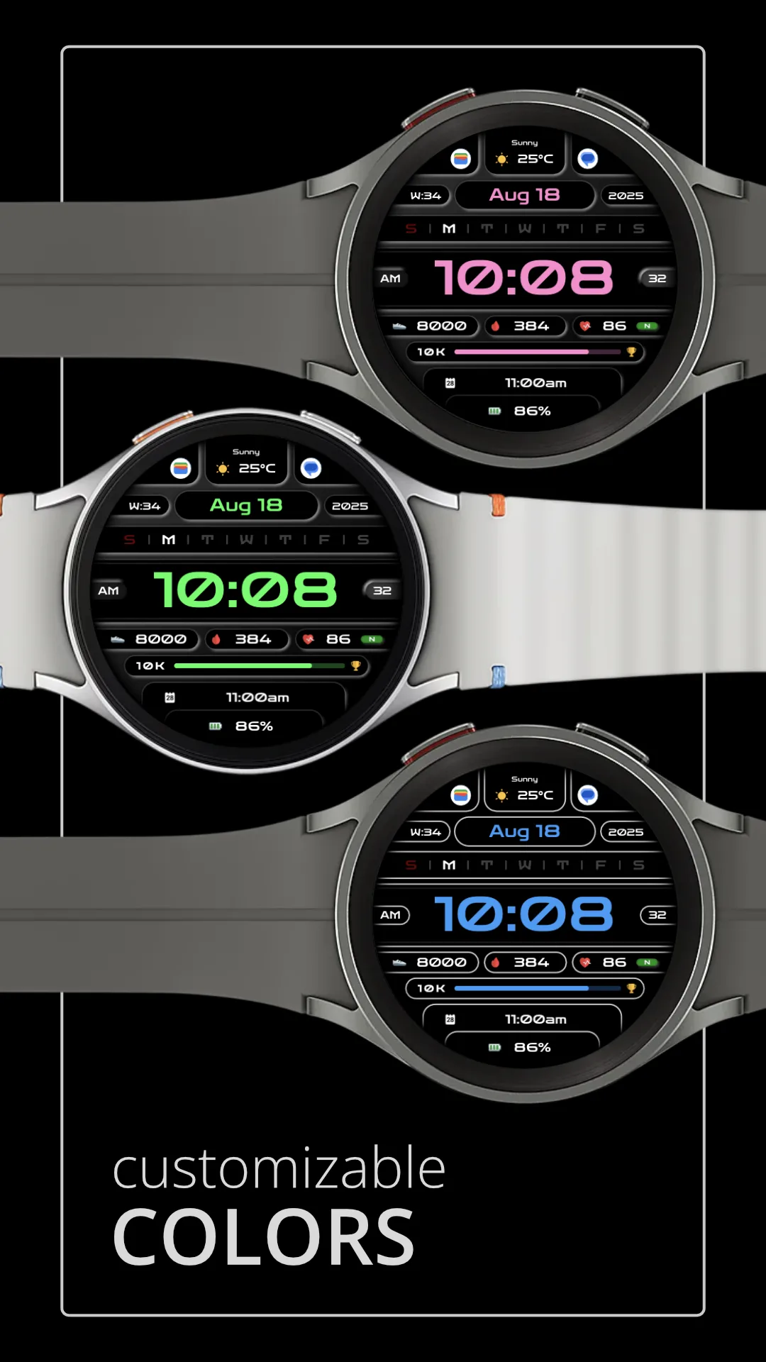 DADAM109 Fitness — Fitness Wear OS watch face — screenshot 3