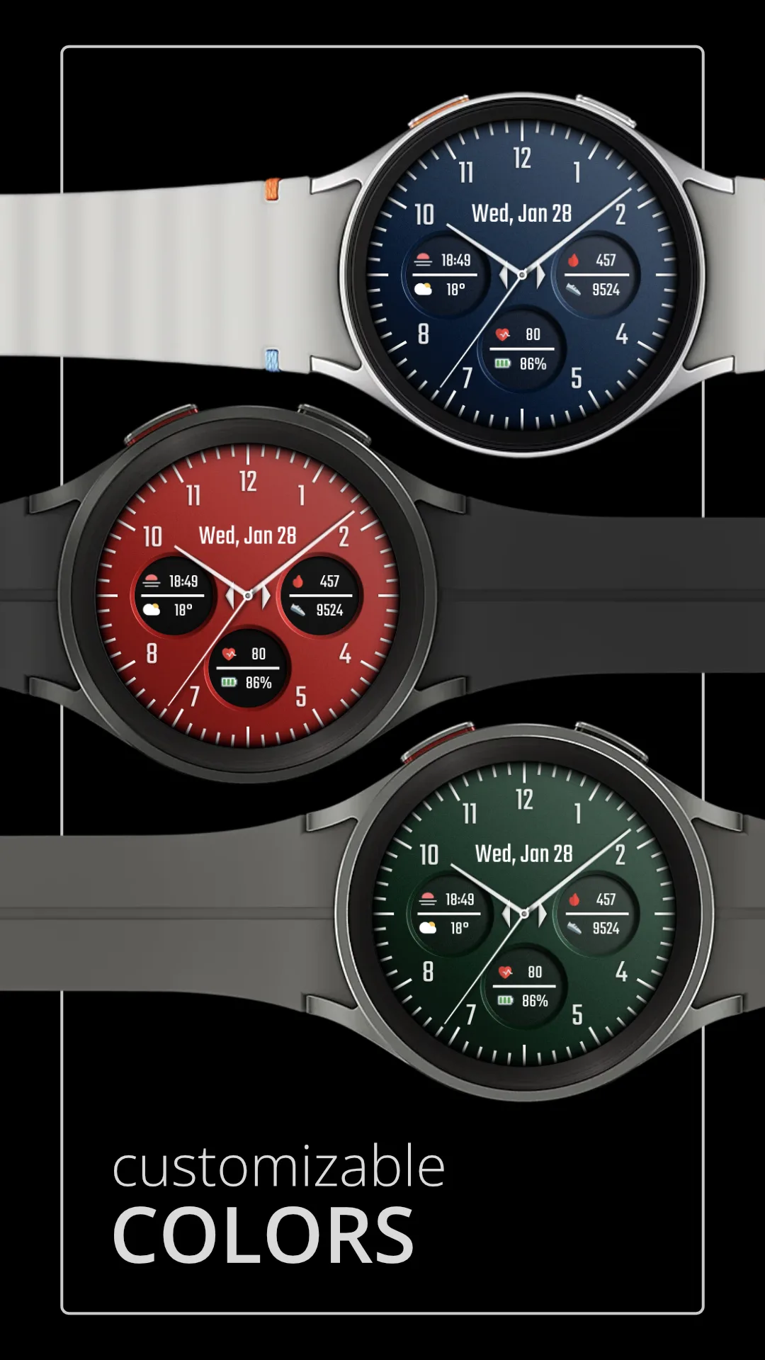 DADAM118 Analog — Analog Wear OS watch face — screenshot 2