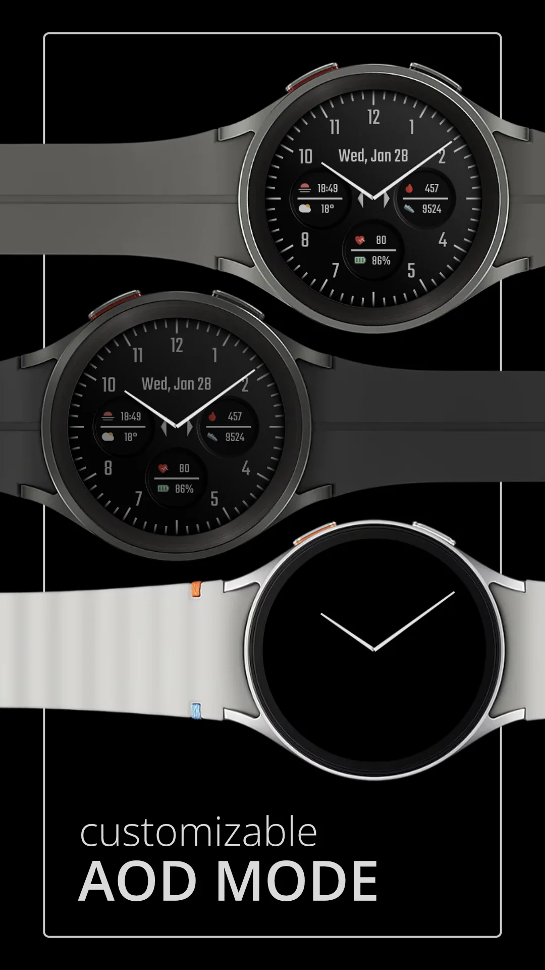 DADAM118 Analog — Analog Wear OS watch face — screenshot 4