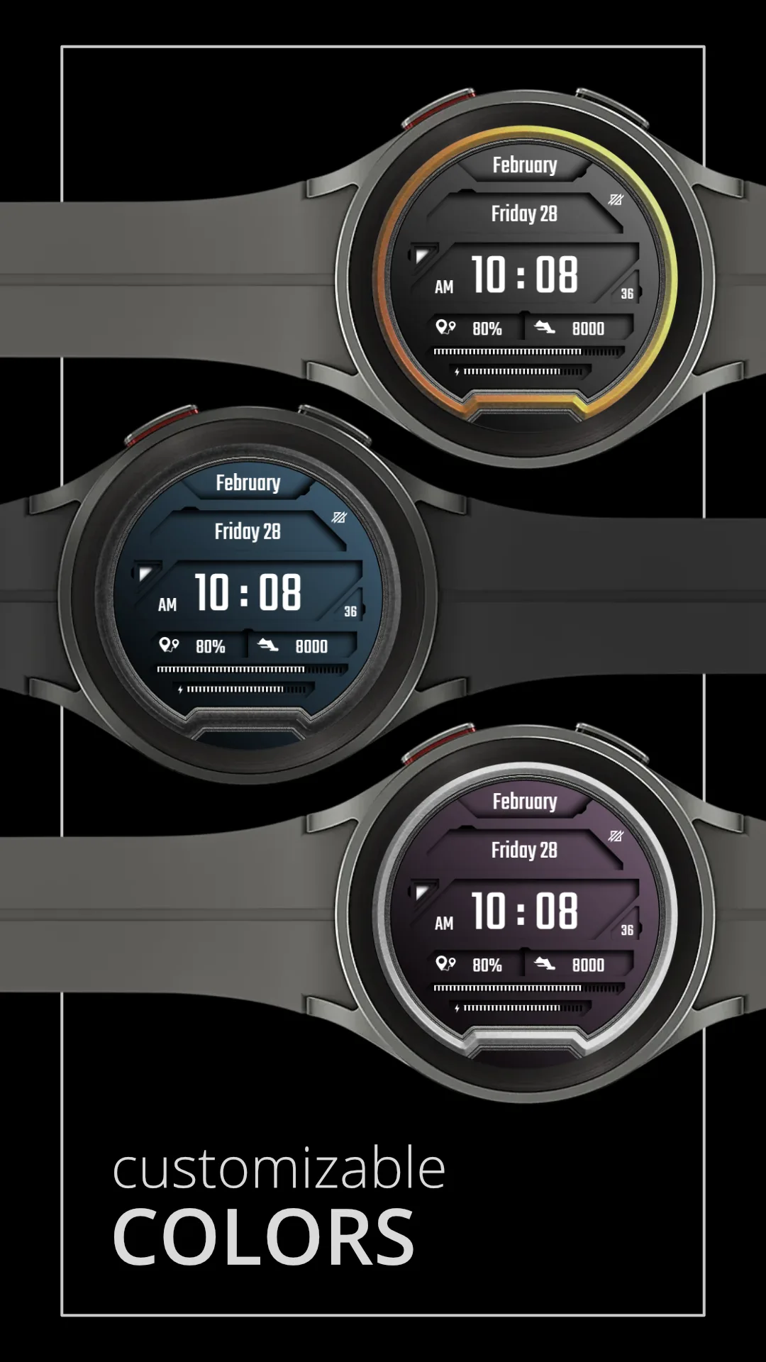 DADAM12 Sci-Fi — Sci-Fi Wear OS watch face — screenshot 2