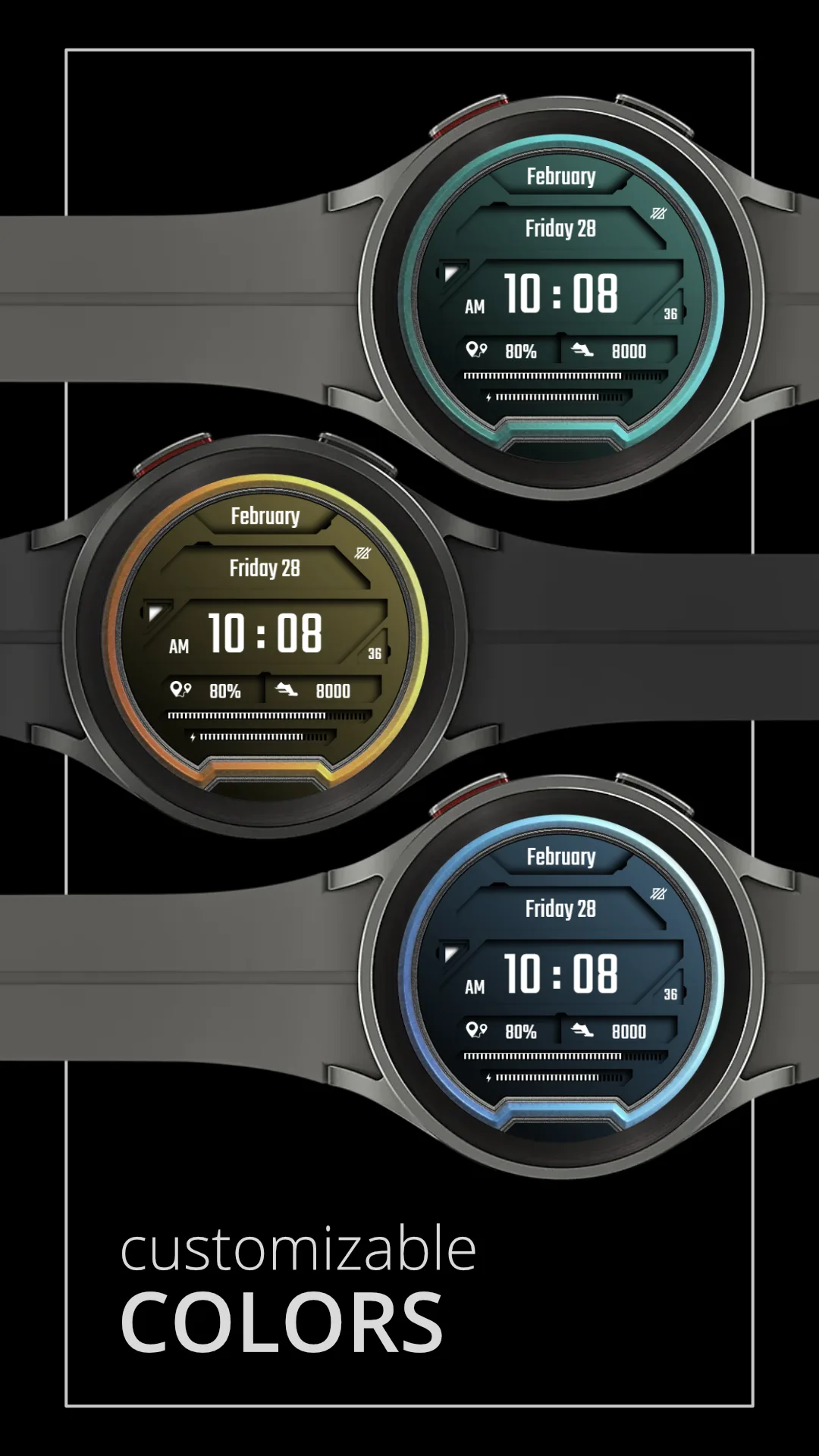 DADAM12 Sci-Fi — Sci-Fi Wear OS watch face — screenshot 3
