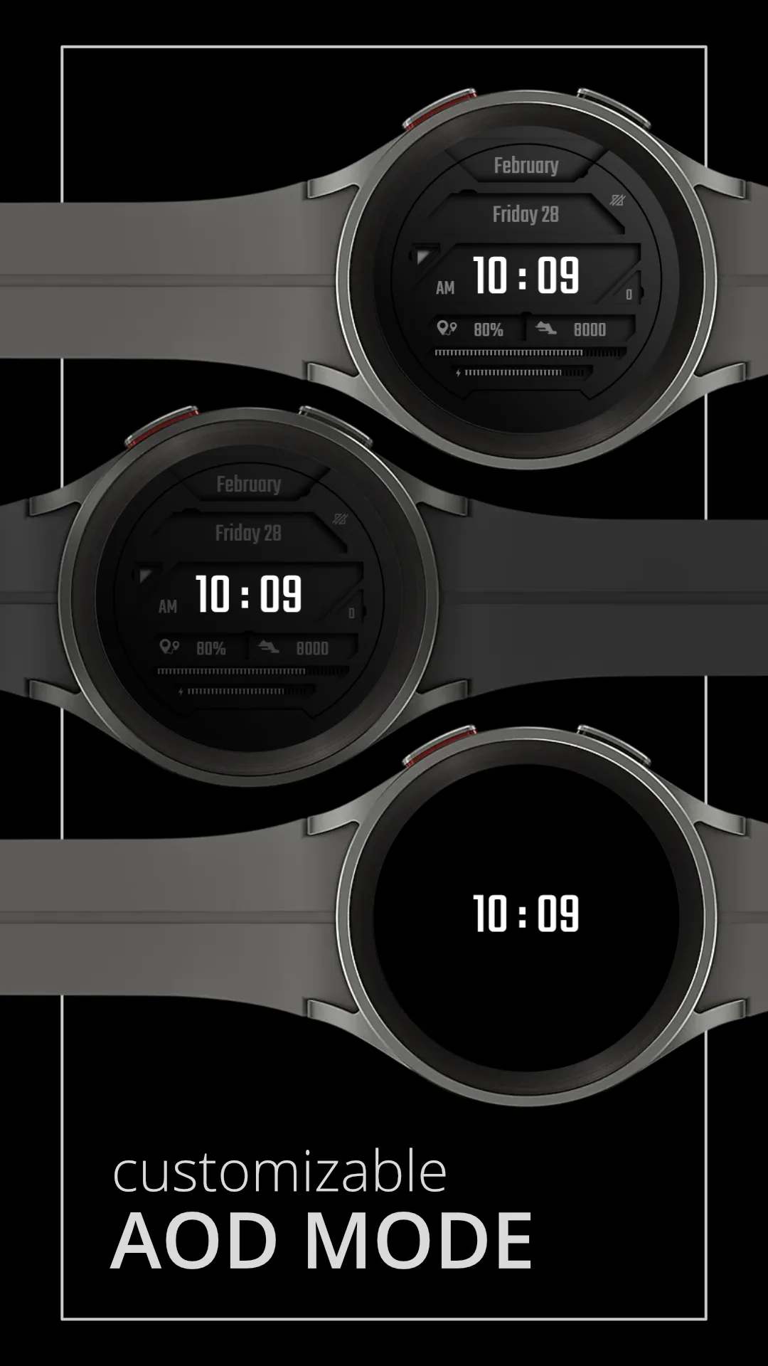 DADAM12 Sci-Fi — Sci-Fi Wear OS watch face — screenshot 4