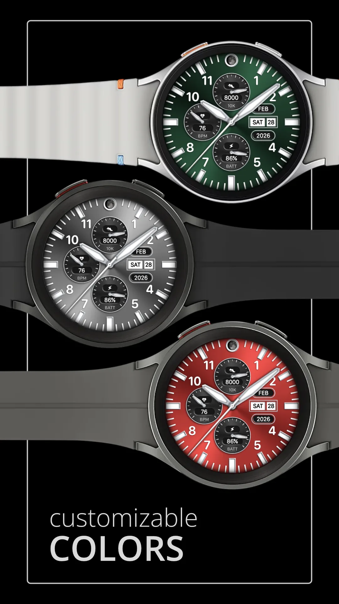 DADAM122 Analog — Analog Wear OS watch face — screenshot 2