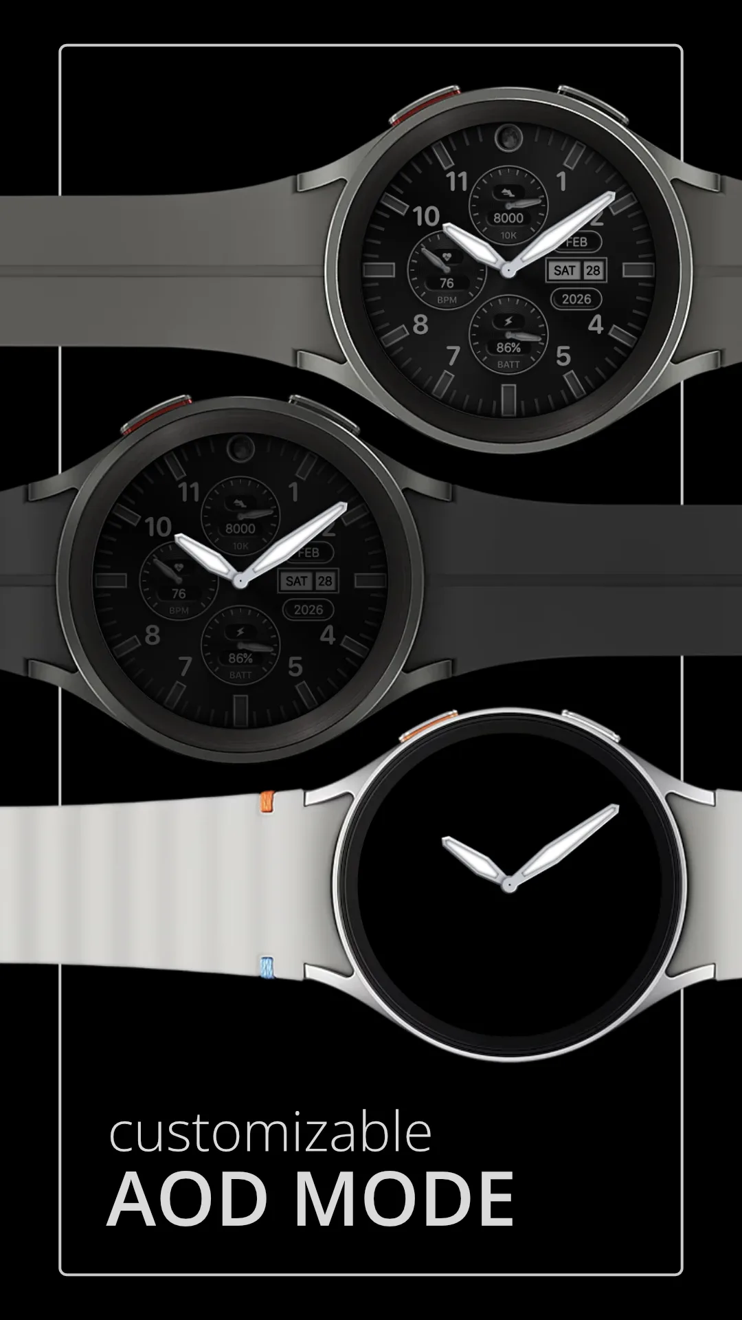DADAM122 Analog — Analog Wear OS watch face — screenshot 4
