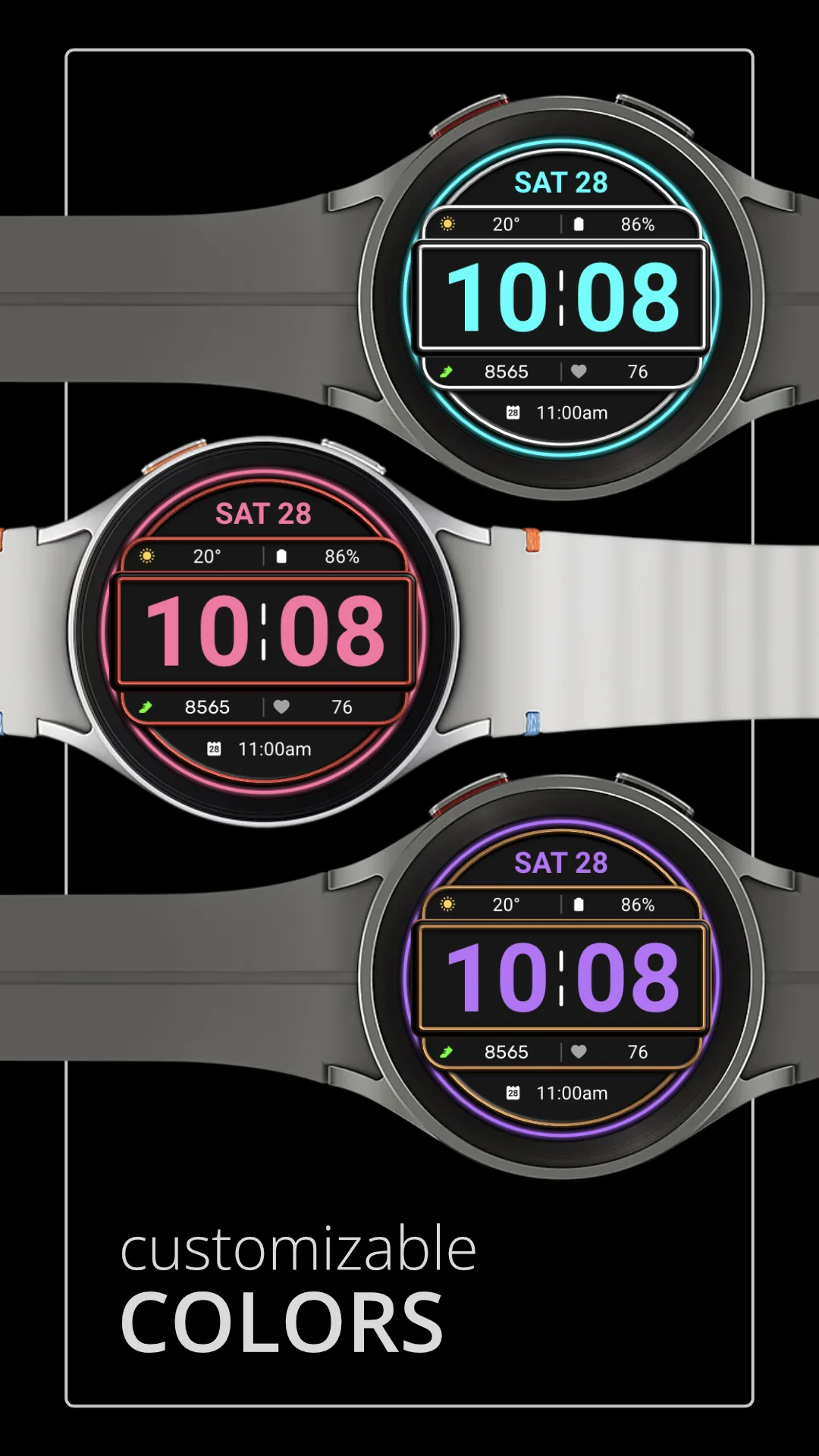 DADAM123 Digital — Digital Wear OS watch face — screenshot 3