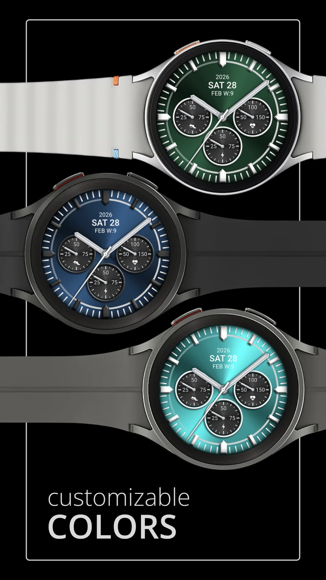 DADAM124 Analog — Analog Wear OS watch face — screenshot 2
