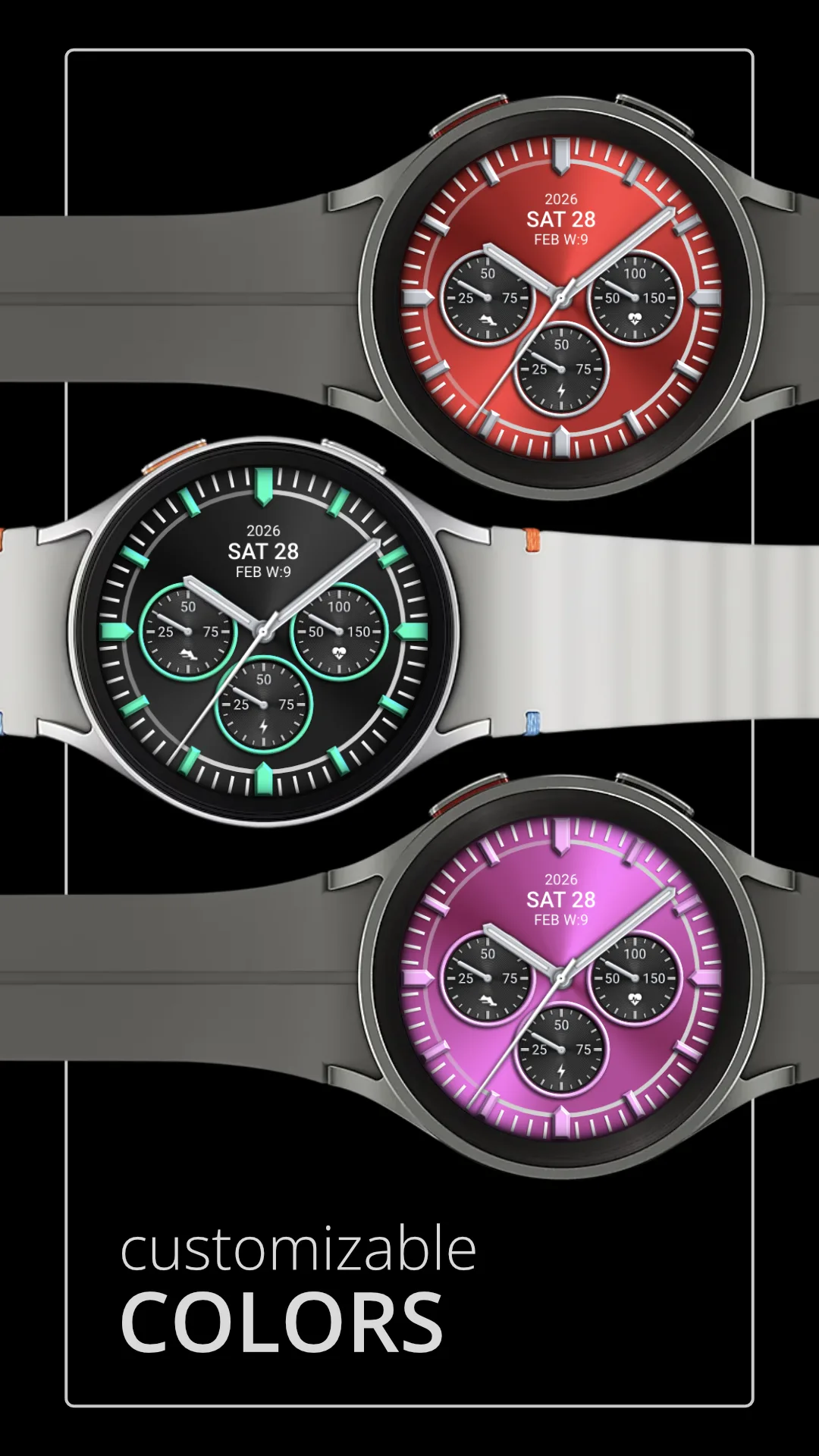 DADAM124 Analog — Analog Wear OS watch face — screenshot 3