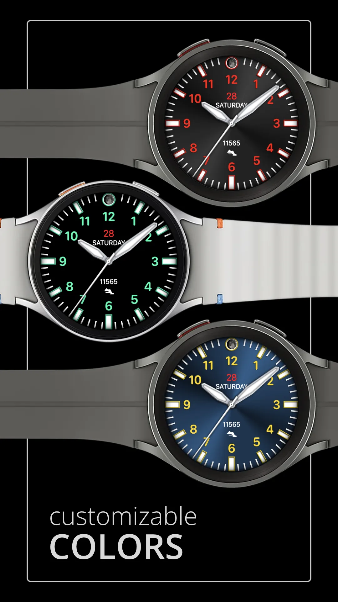 DADAM125 Analog — Analog Wear OS watch face — screenshot 3