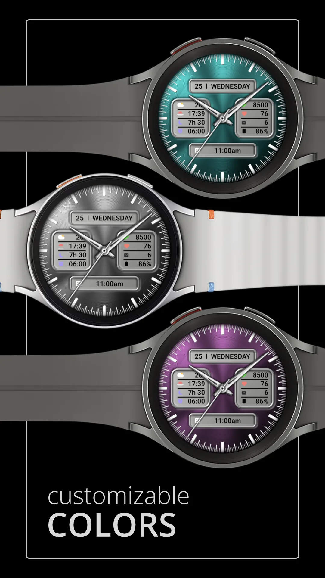 DADAM126 Analog — Analog Wear OS watch face — screenshot 3