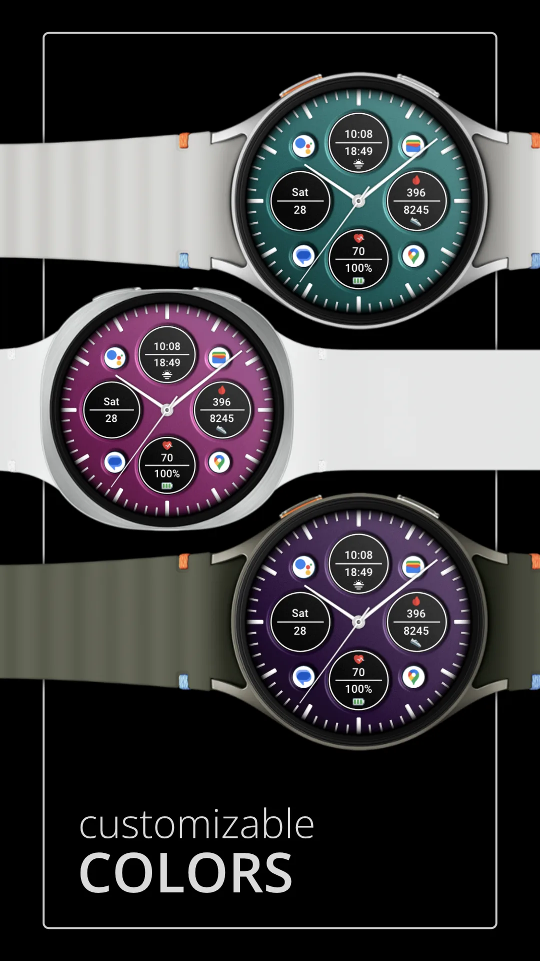 DADAM127 Analog — Analog Wear OS watch face — screenshot 3