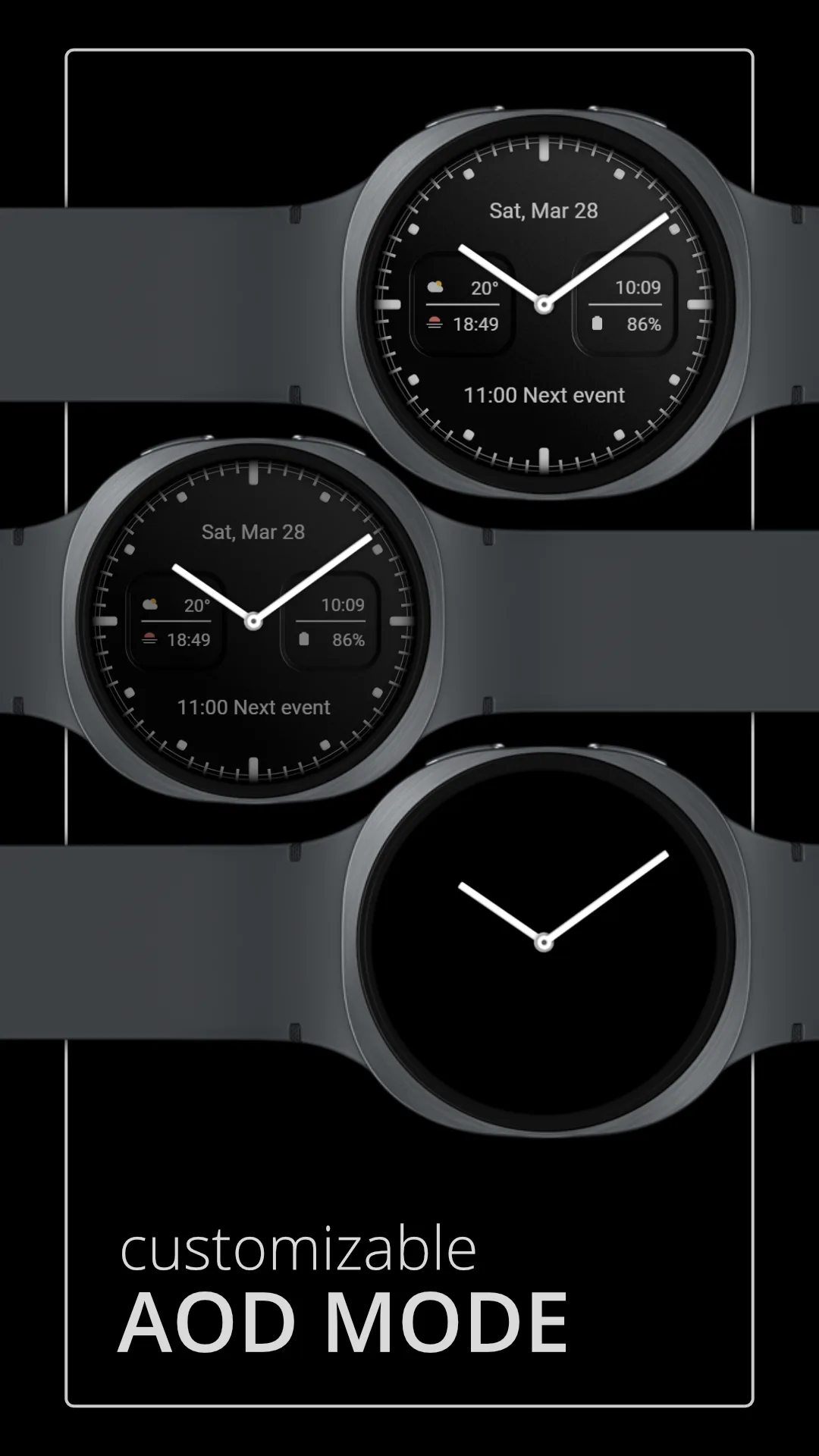 DADAM128 Analog — Analog Wear OS watch face — screenshot 4