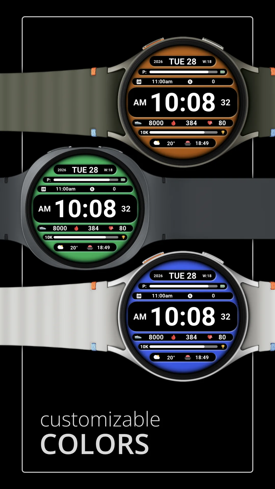 DADAM129 Digital — Digital Wear OS watch face — screenshot 2