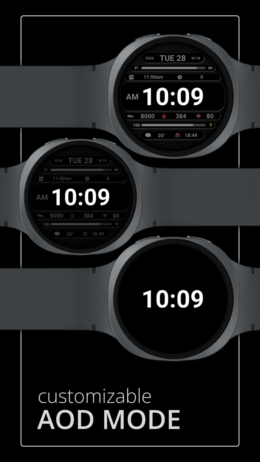 DADAM129 Digital — Digital Wear OS watch face — screenshot 4