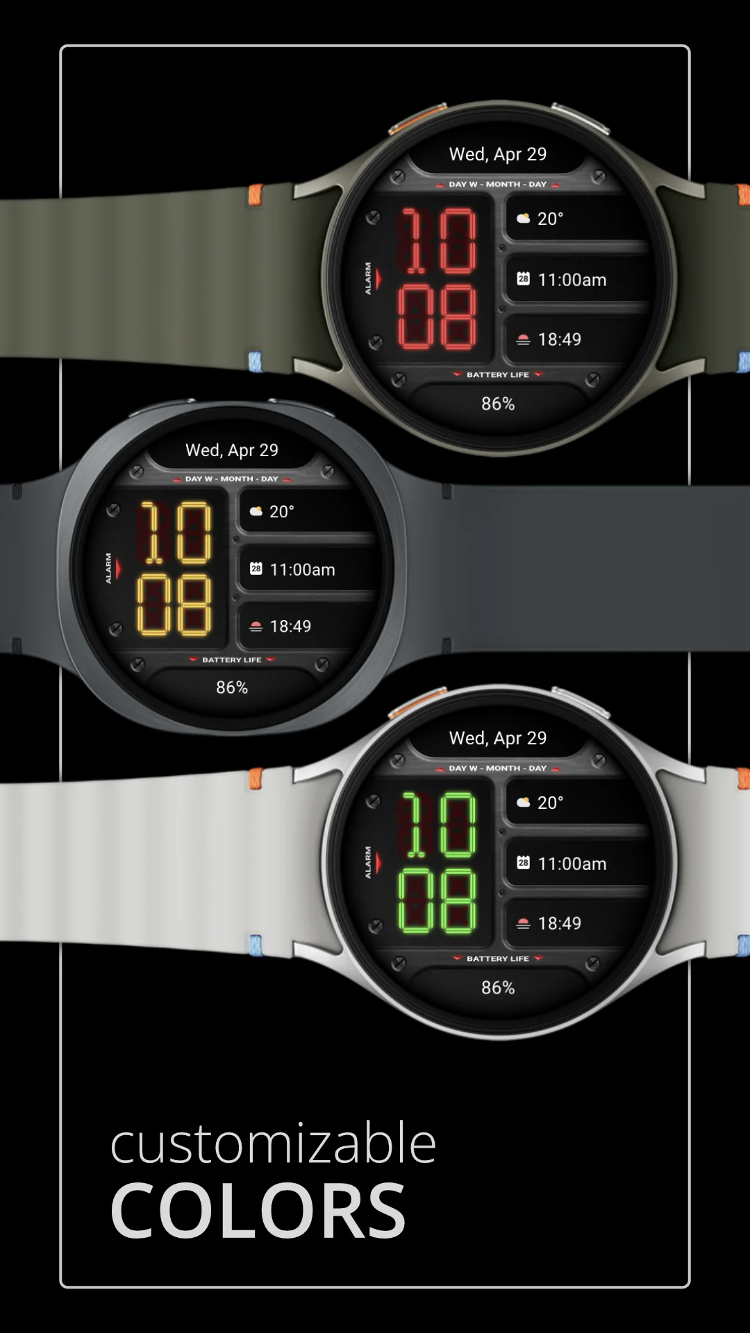 DADAM130 Digital — Digital Wear OS watch face — screenshot 2
