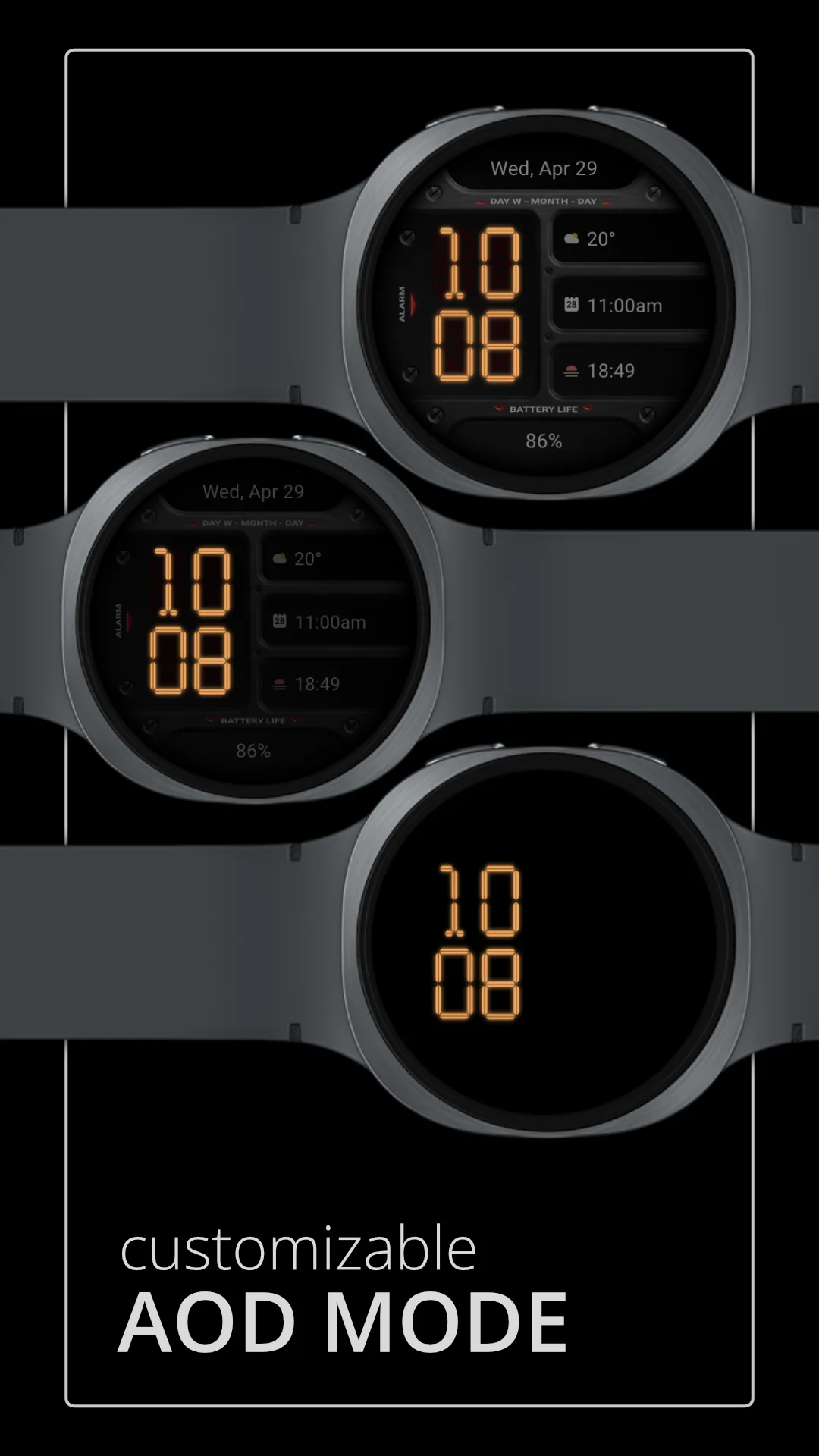 DADAM130 Digital — Digital Wear OS watch face — screenshot 4