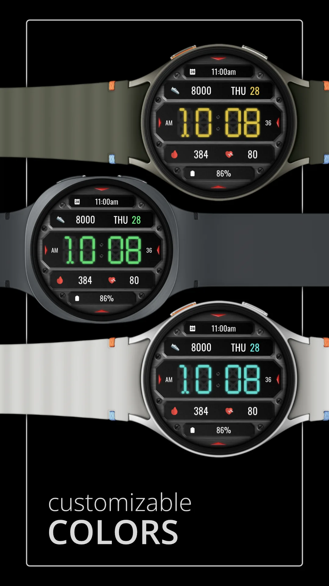 DADAM132 Digital — Digital Wear OS watch face — screenshot 2