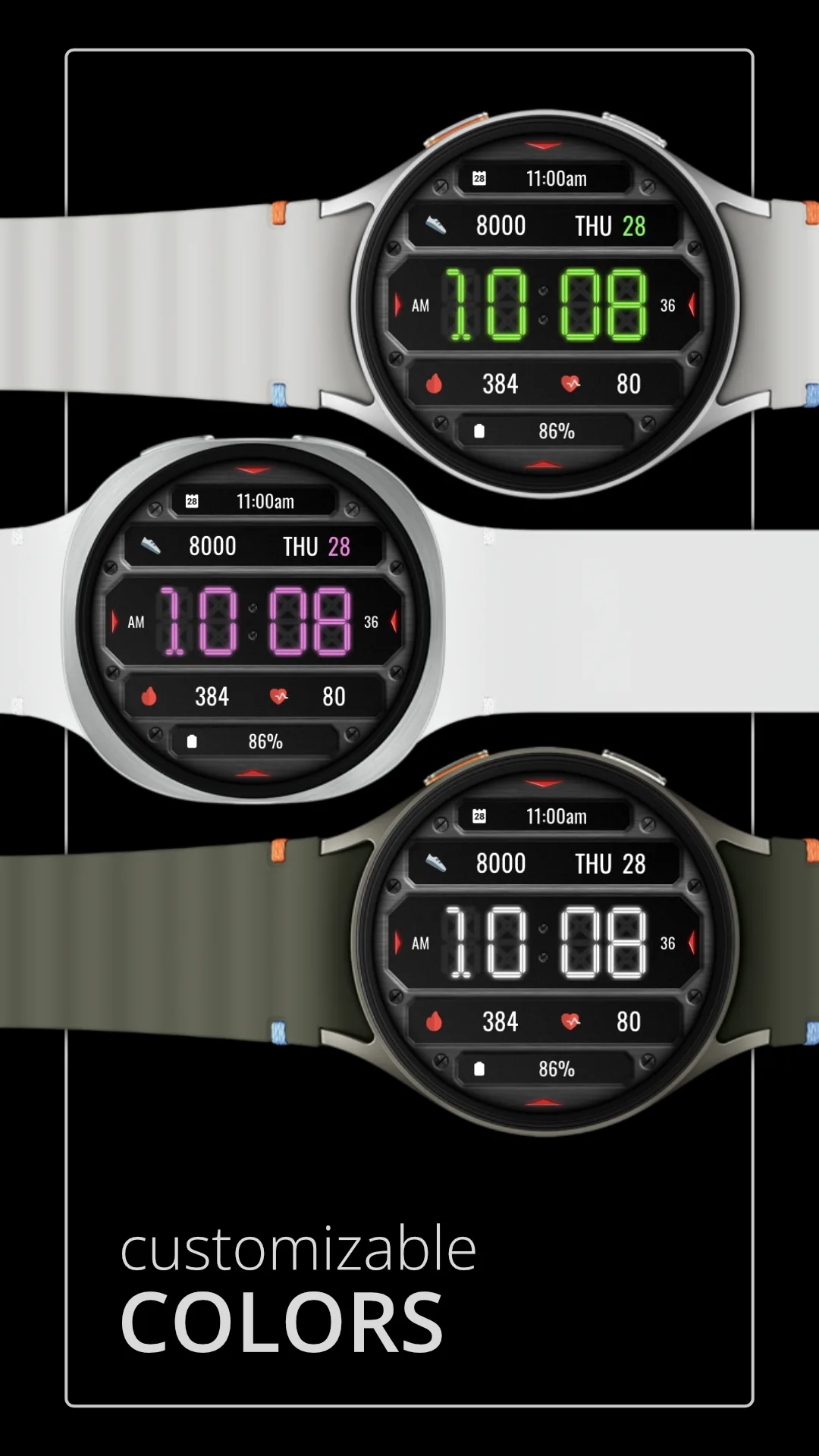 DADAM132 Digital — Digital Wear OS watch face — screenshot 3