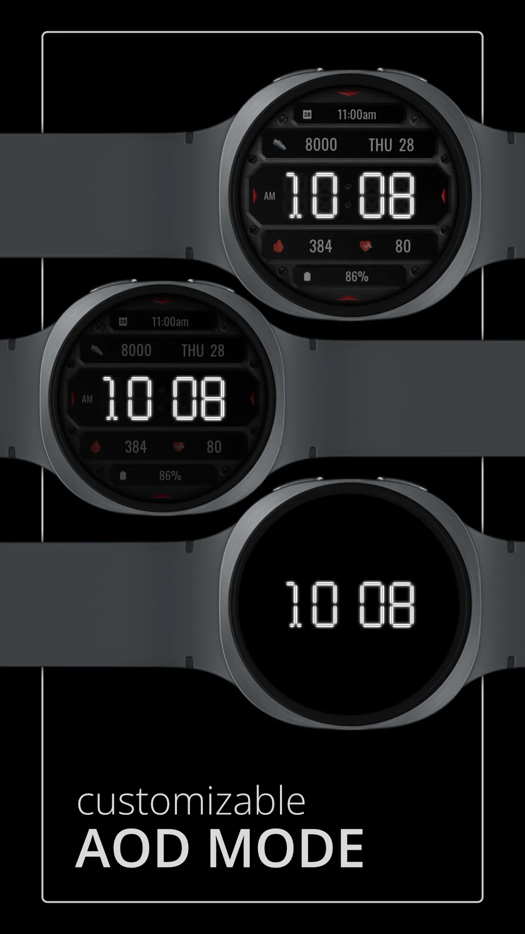 DADAM132 Digital — Digital Wear OS watch face — screenshot 4