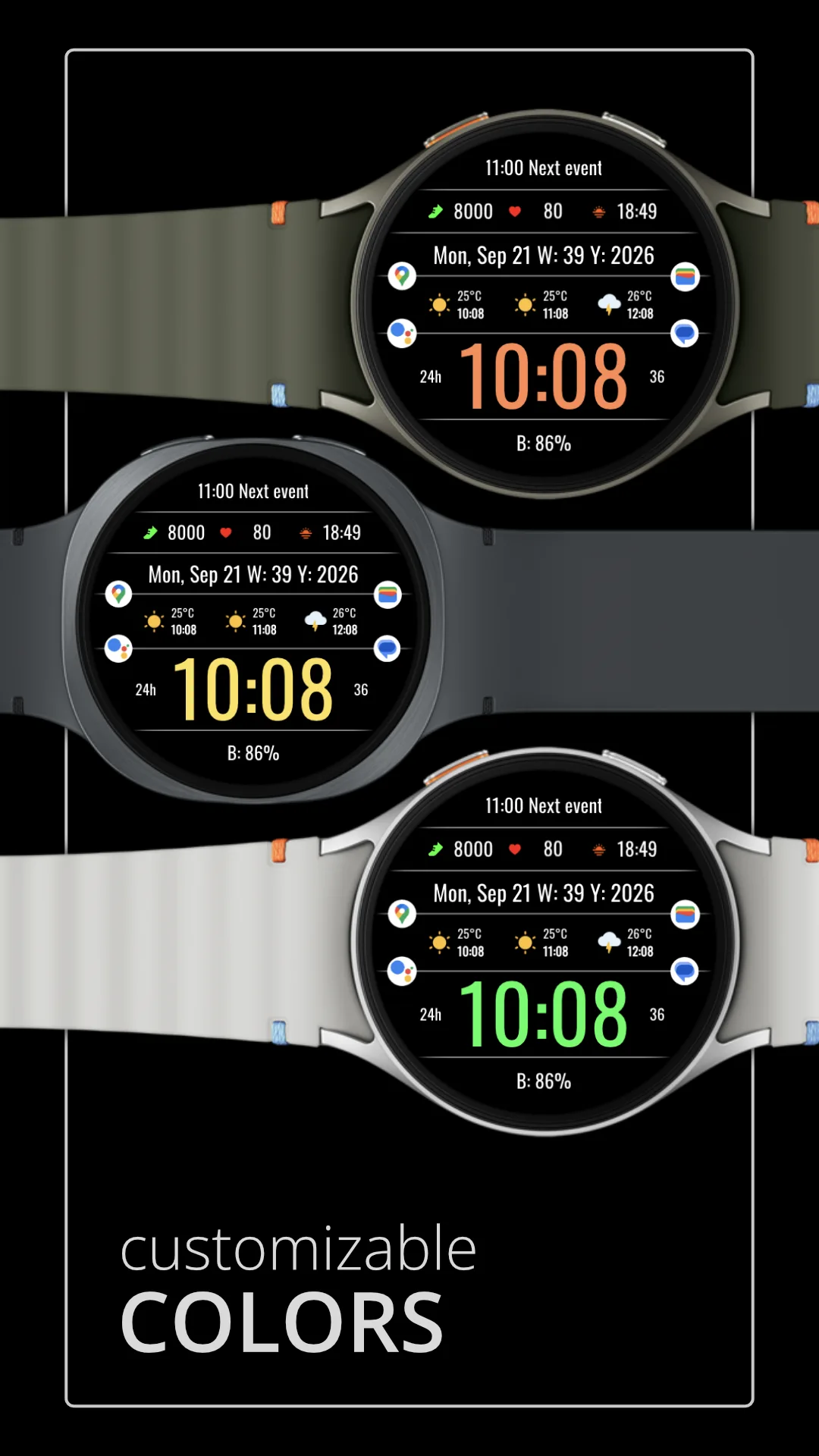DA138 Digital — Digital Wear OS watch face — screenshot 2