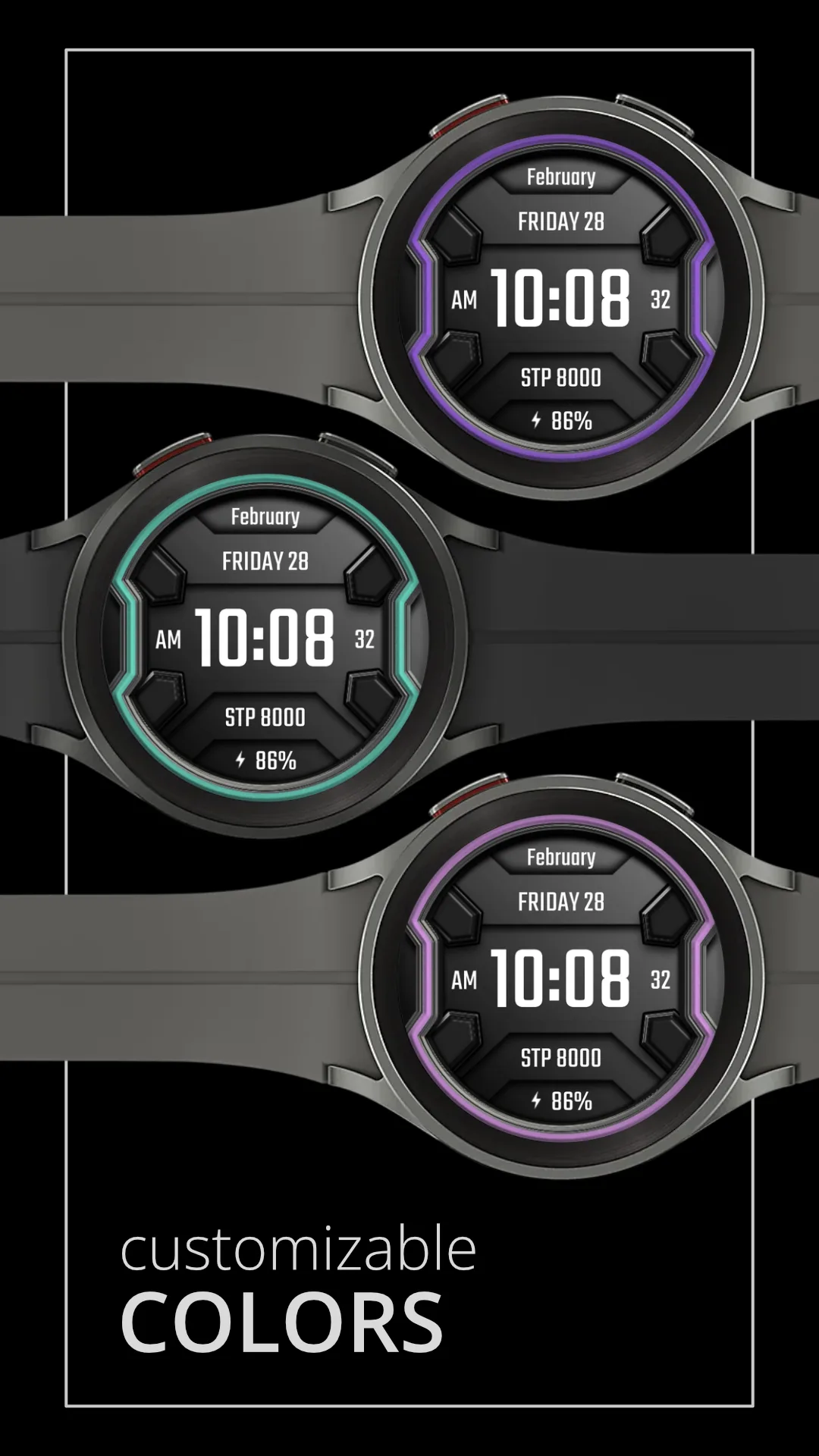 DADAM25 Modern — Modern Wear OS watch face — screenshot 3