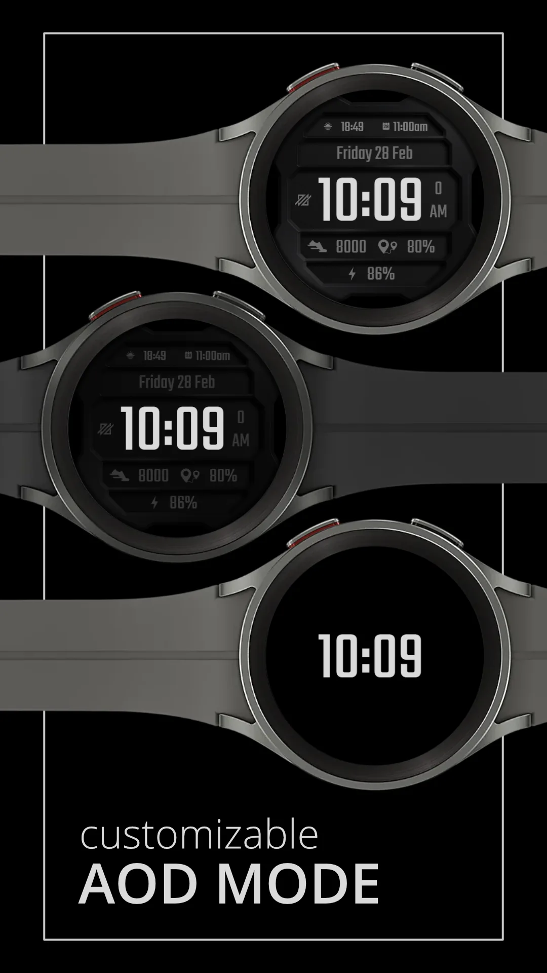 DADAM37 Modern — Modern Wear OS watch face — screenshot 4