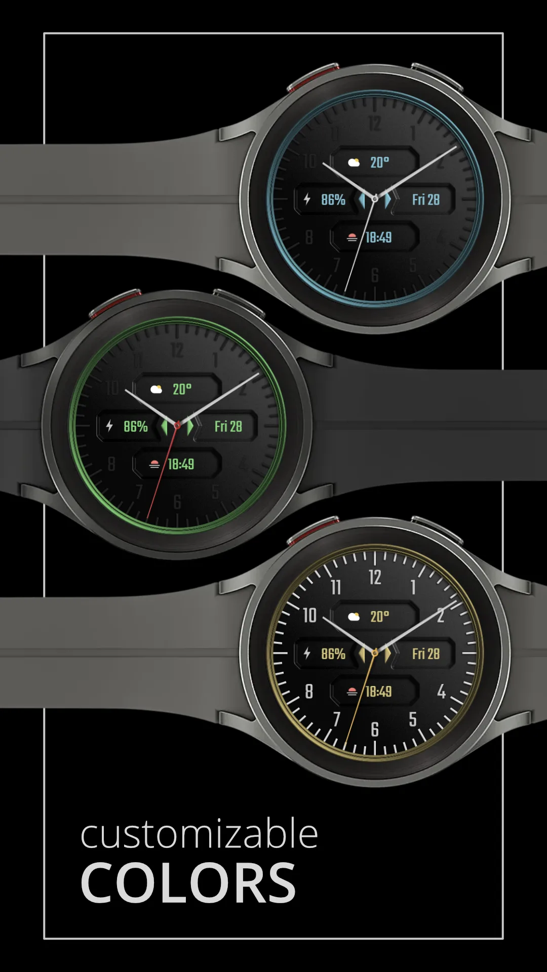 DADAM38 Analog — Analog Wear OS watch face — screenshot 2