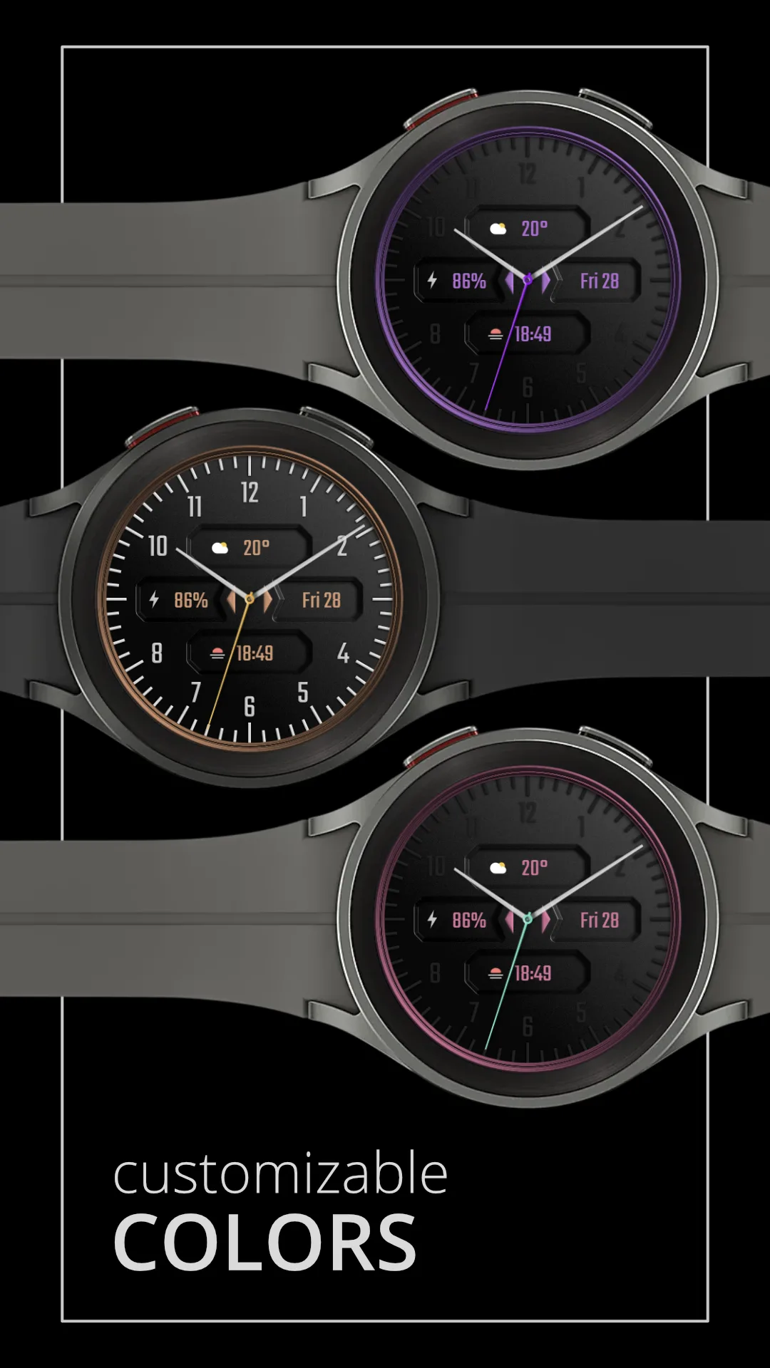 DADAM38 Analog — Analog Wear OS watch face — screenshot 3