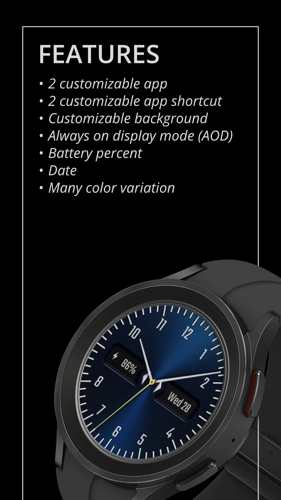 DADAM38B Analog — Analog Wear OS watch face — screenshot 2