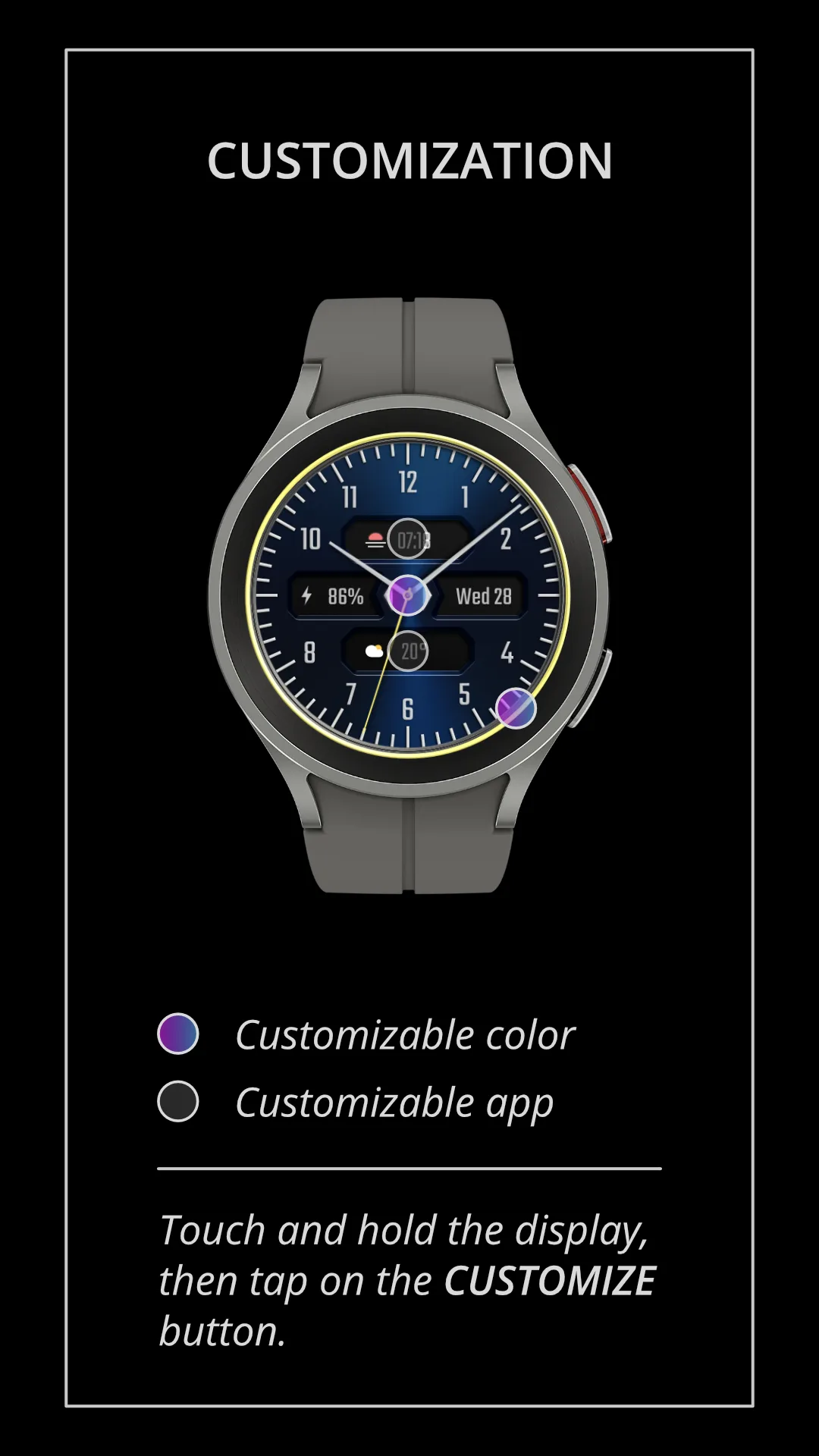 DADAM38B Analog — Analog Wear OS watch face — screenshot 3
