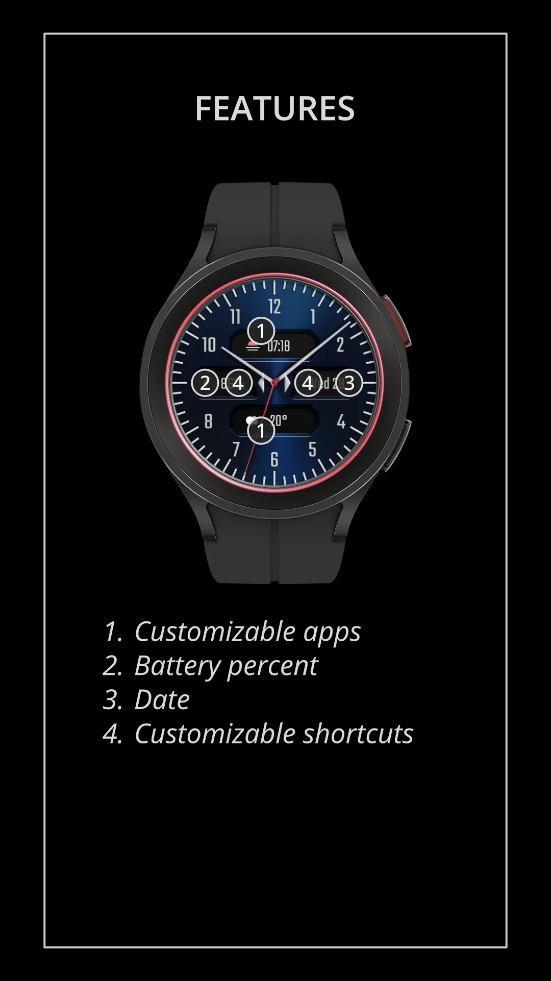 DADAM38B Analog — Analog Wear OS watch face — screenshot 4