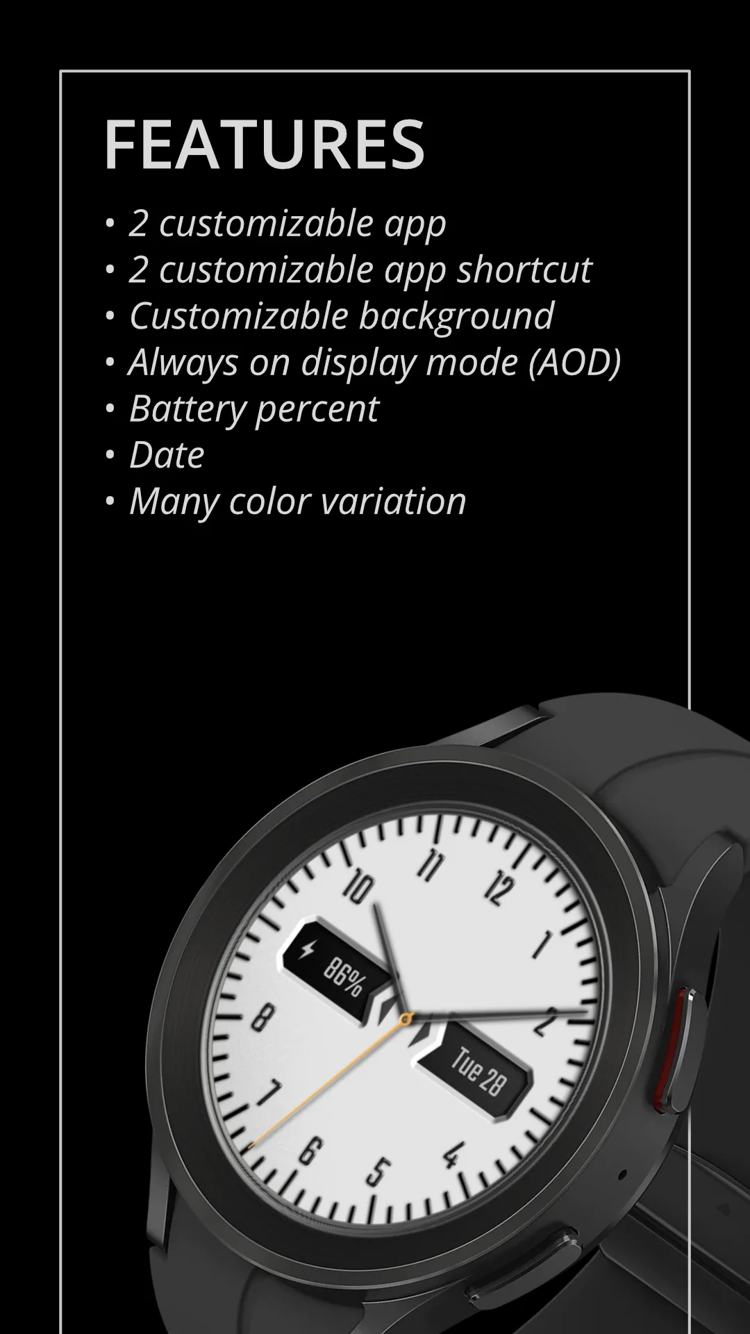 DADAM38W Analog — Analog Wear OS watch face — screenshot 2