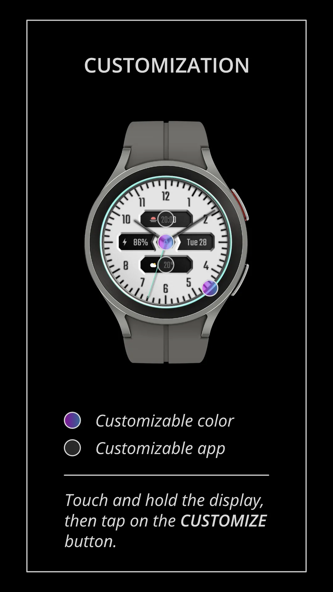 DADAM38W Analog — Analog Wear OS watch face — screenshot 3